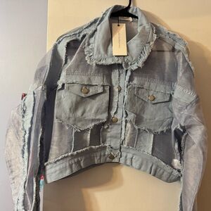 Dance & Marvel Blue Cropped Jean Jacket